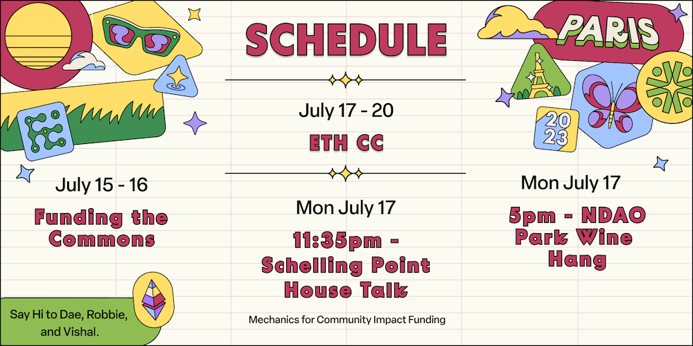 Schedule for the week.