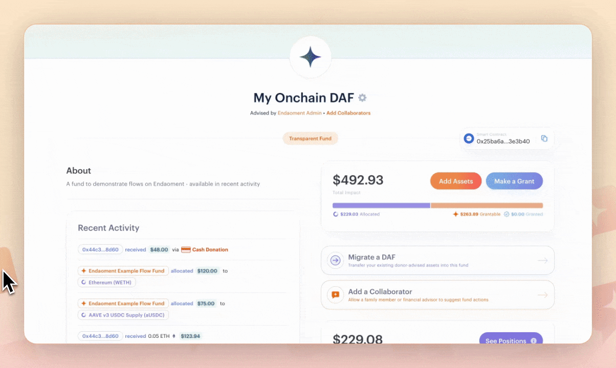 Click "Add a Collaborator" on your fund page to get started.